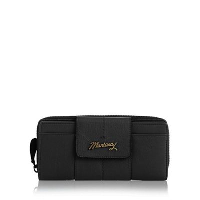 Black leather tabbed purse